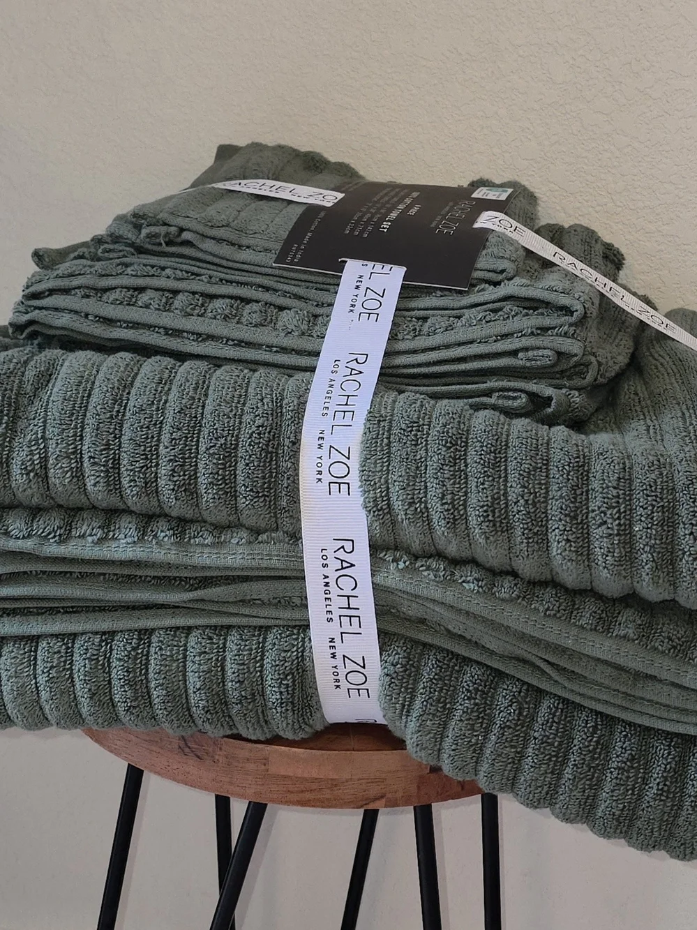 Rachel Zoe, 6 Pcs Cotton Towel Set - Sage Green